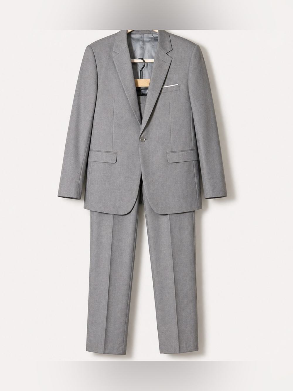 Kudmol Gray 2Pc Suit‎ Set Mens XS Modern Slim Fit Blazer & Pants 33x32 Tailored
